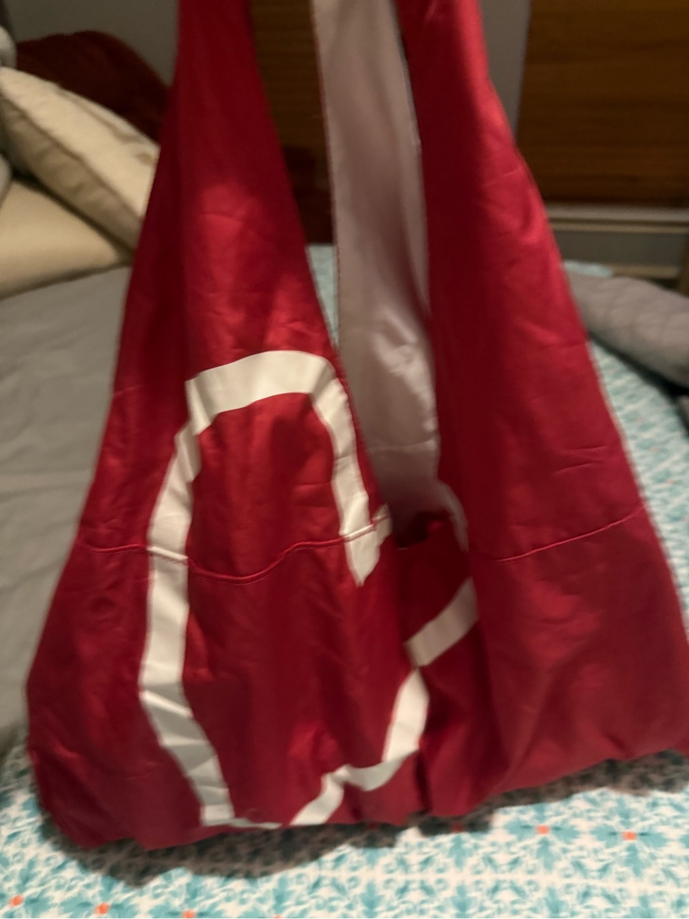 Peace Love World Red Overalls with White Accent